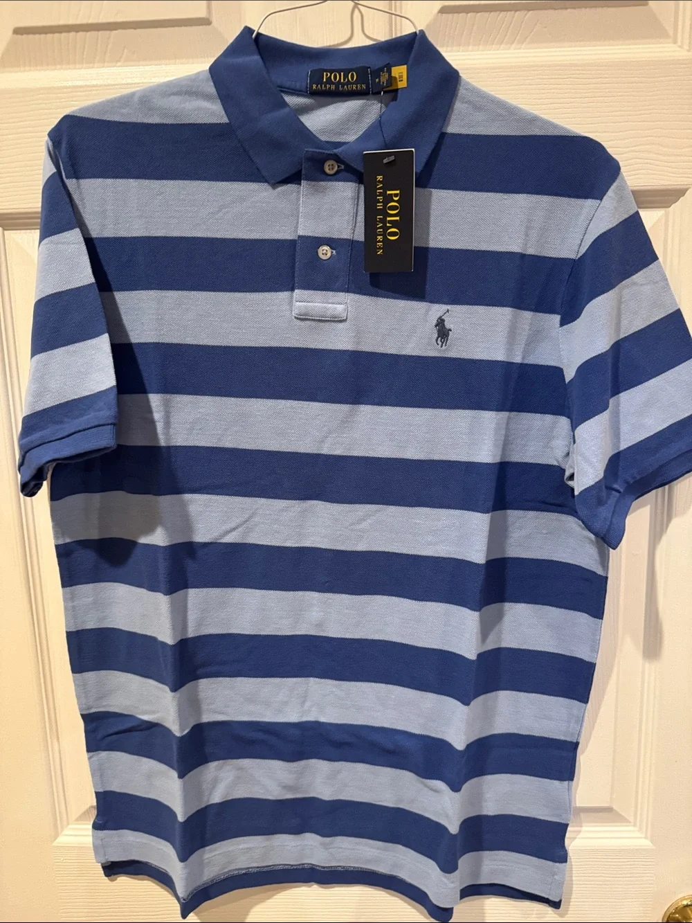 Polo by Ralph Lauren Navy and Light Blue Striped Polo